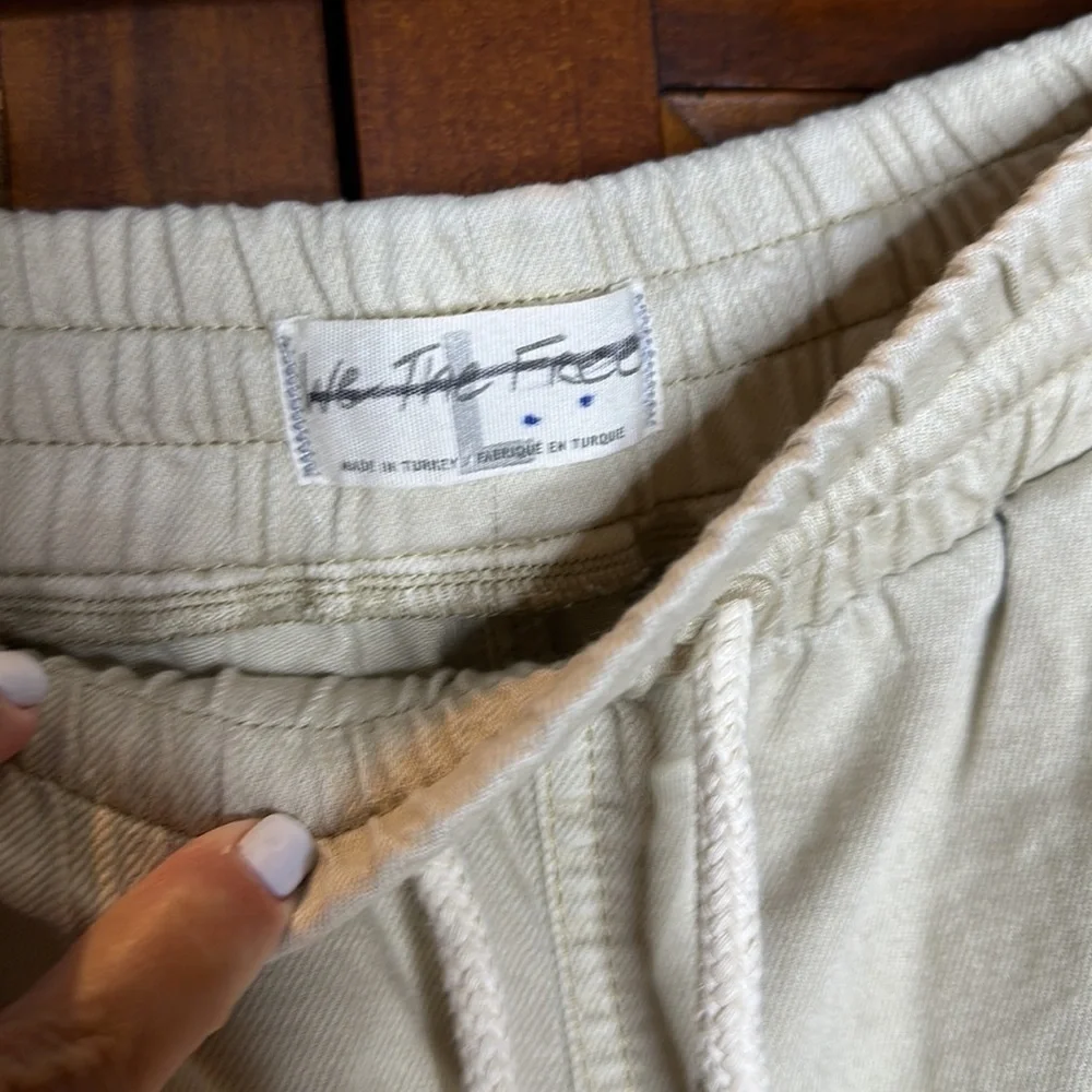 We The Free Wideleg Drawstring Jeans Stone/Neutral Large
